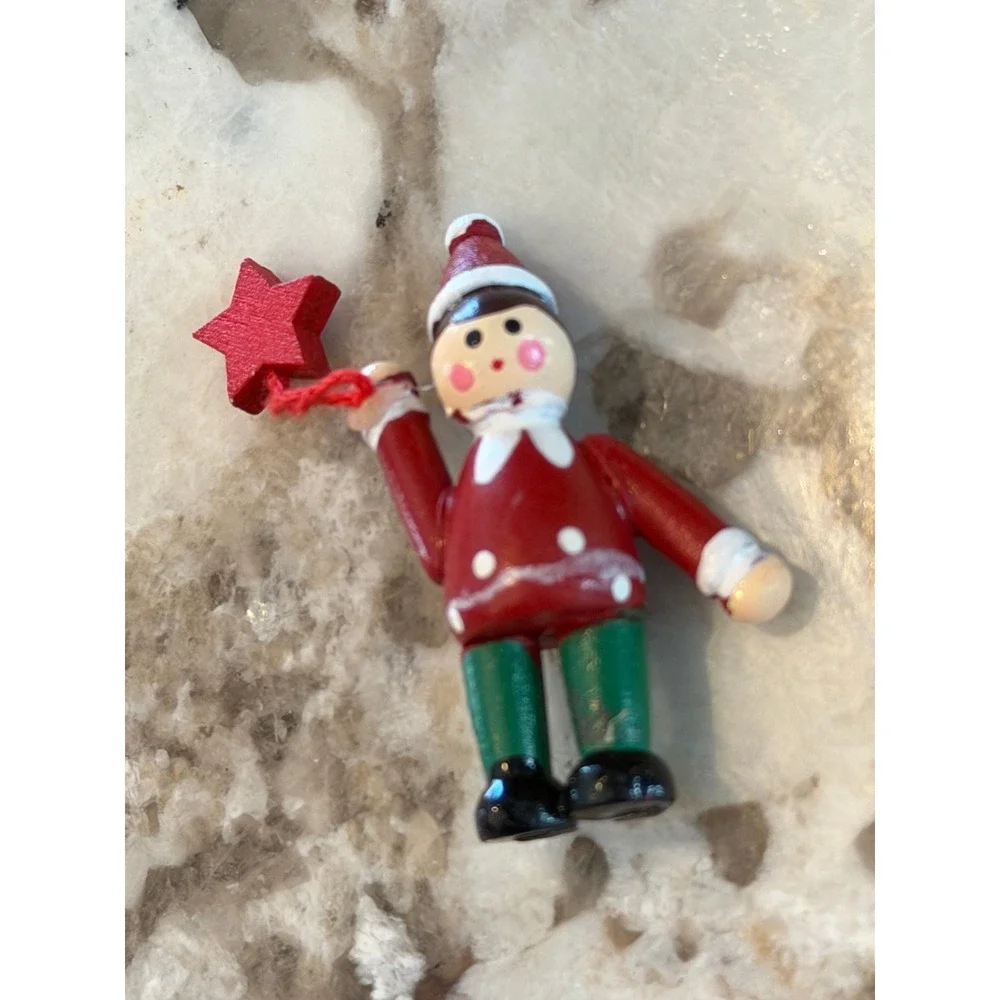 Kurt S Adler 2 Wooden Figures Miniature Vintage Christmas Advent Calendar Kitsch